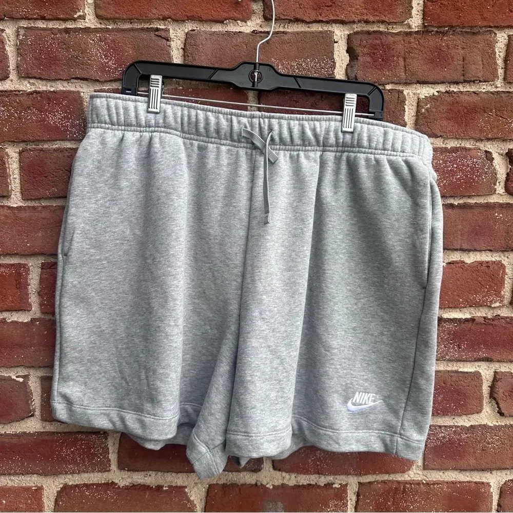 Nike Club Fleece Mid-Rise Shorts Gray Pull On Sweat Women’s 0X NEW